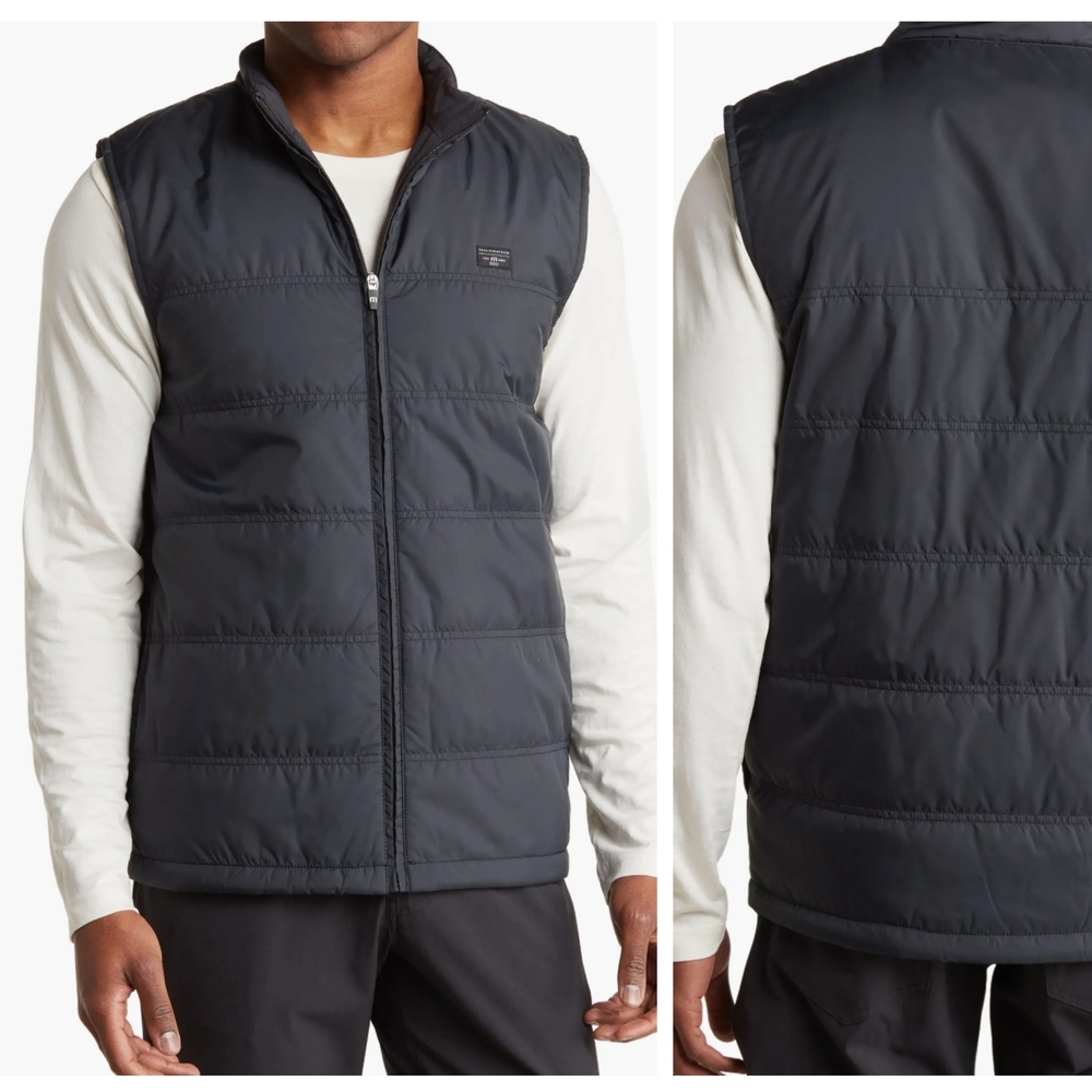 Travis Mathew Cold Heart Vest Black Quilted Vest Sz XXL